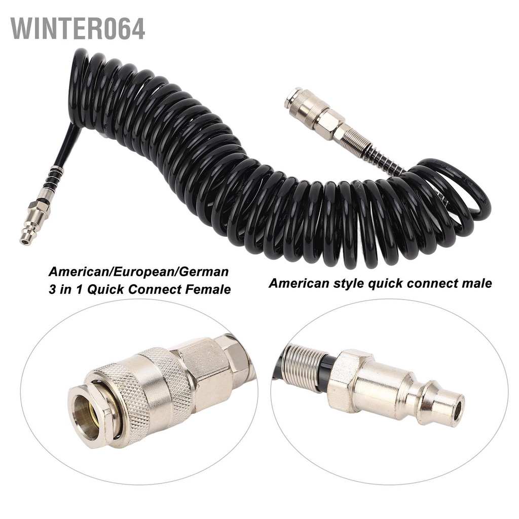 Winter064 Recoil Air Hose Chịu áp lực bền  nhẹ linh hoạt ống khí cuộn cho ô tô xe máy