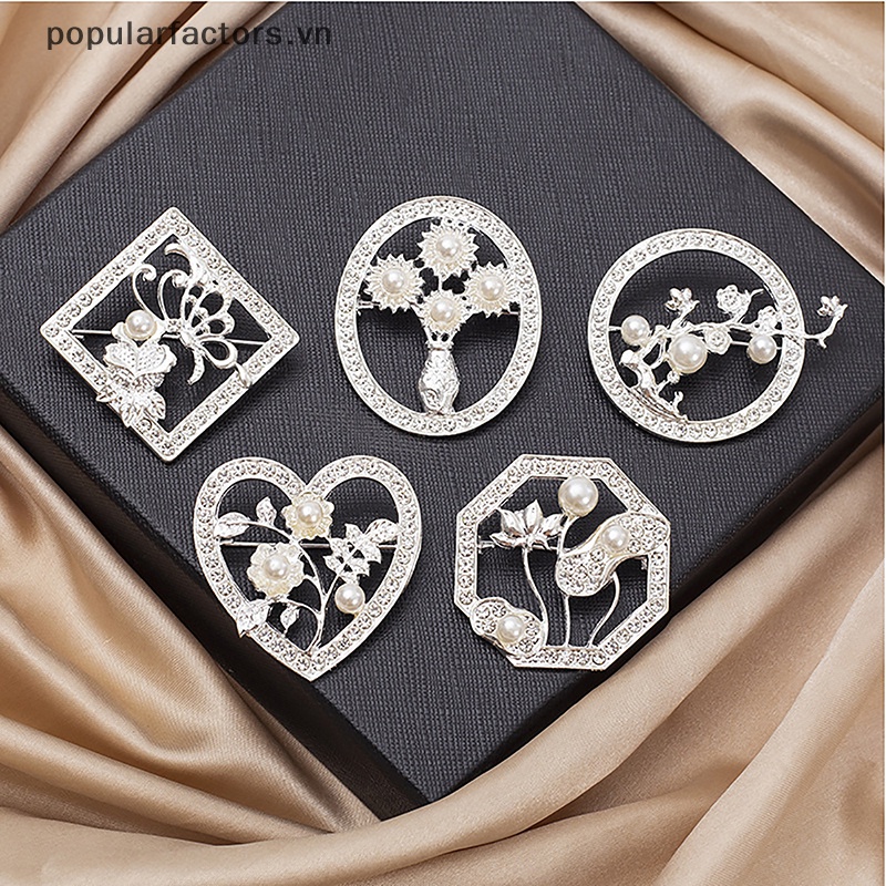 Ghim Cài Áo Hình Hoa Đính Ngọc Trai Phong Cách Vintage Thời Trang Cho Nữ