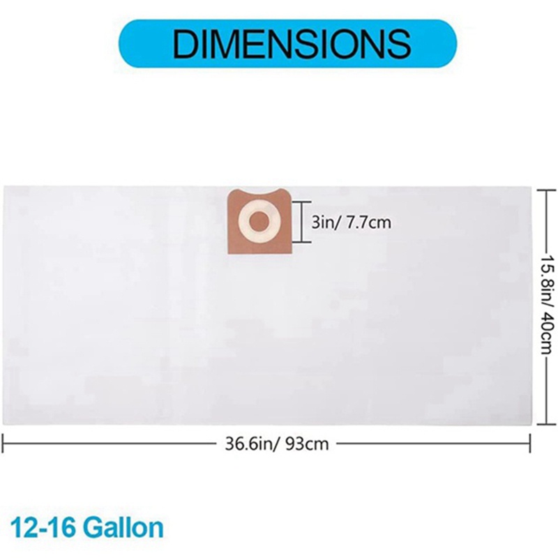 Bộ 3 Túi Hút Bụi VF3502 Hiệu Quả Cao Cho RIDGID 12 Đến 16 Gallon