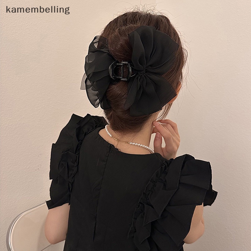 Kamembelling Kẹp Tóc Đính Nơ Lưới Thời Trang Cho Nữ