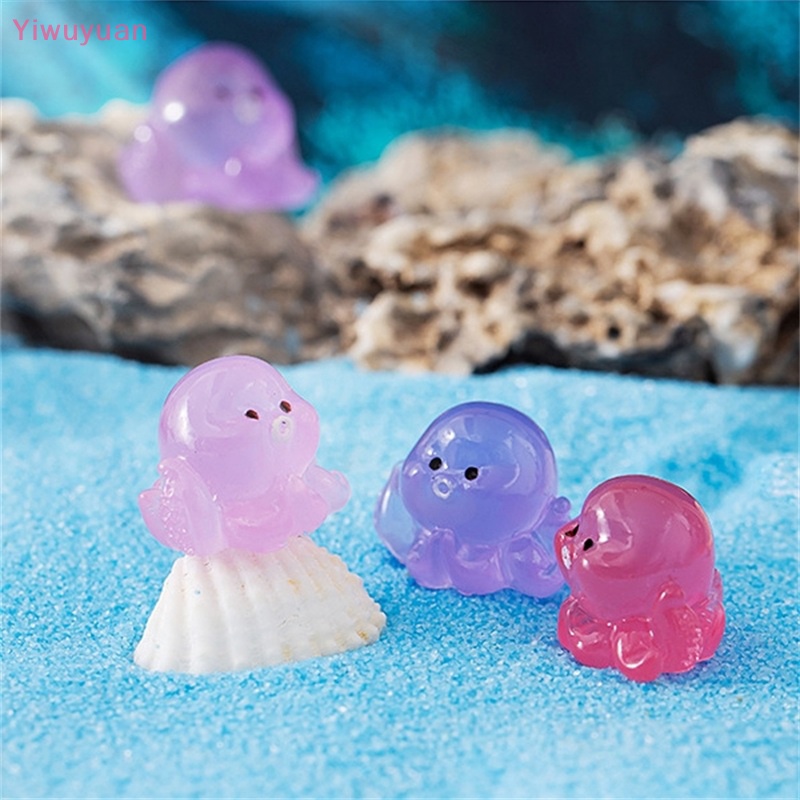 Bộ 2 Tượng Bạch Tuộc Dạ Quang Trang Trí Tiểu Cảnh Mới