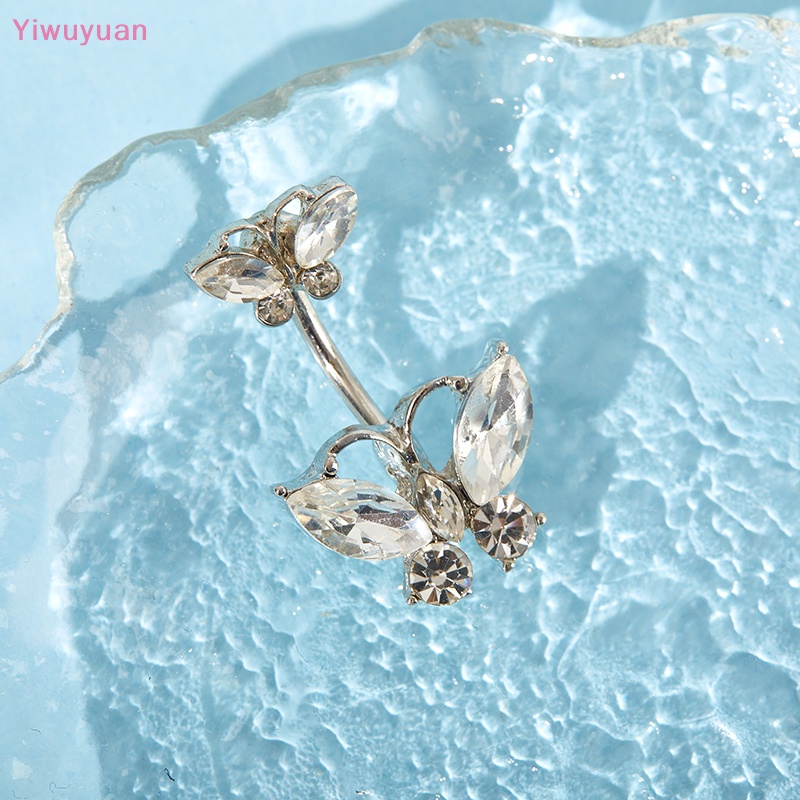 < Yiwuyuan > Khuyên Rốn Hình Bướm Đính Pha Lê Quyến Rũ Thời Trang Mới Dành Cho Nữ