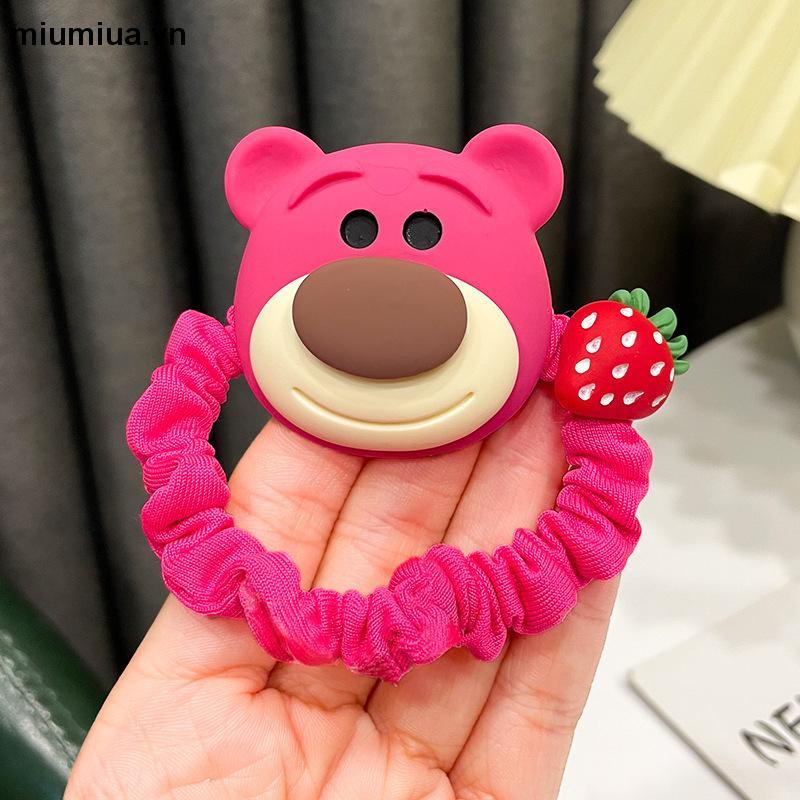 miumiuaDây cột tóc chất liệu cao su co giãn hình gấu dâu hoạt hình xinh xắn phong cách Hàn Quốc dành cho nữ