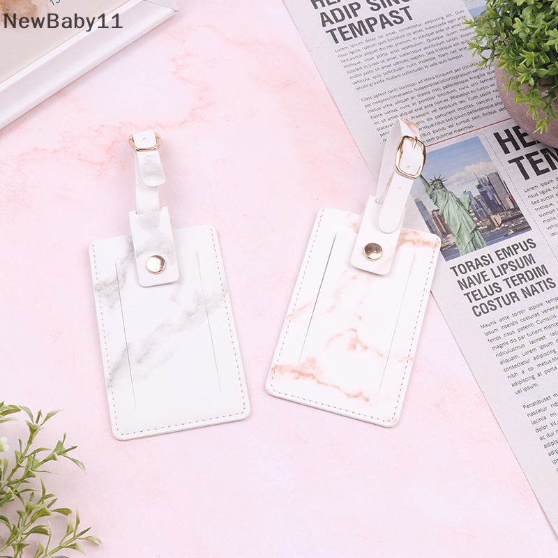 Nhãn Tên Đeo Hành Lý Bằng Da PU Vân Cẩm Thạch