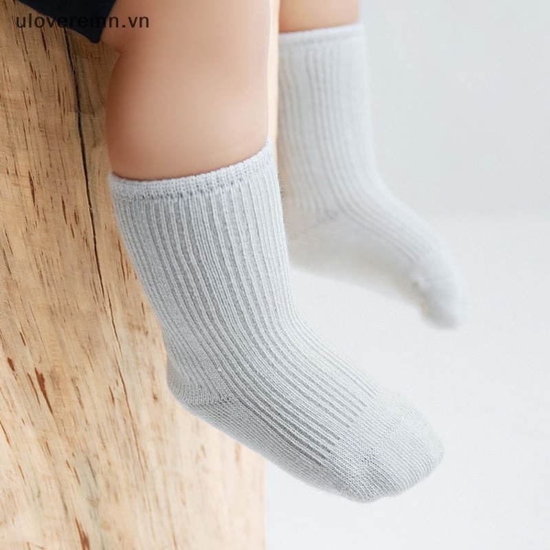 Bộ 3 Đôi Vớ Cotton Màu Sắc Thời Trang Mùa Thu Thoáng Khí Chống Trượt Cho Bé