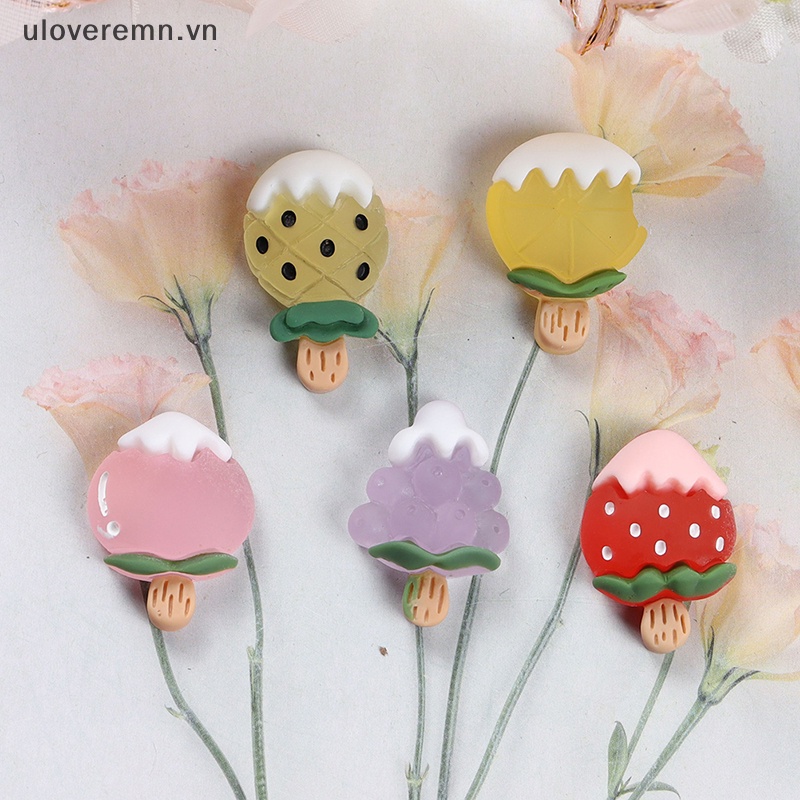 Bộ 5 Miếng Dán Trang Trí Điện Thoại / Tủ Lạnh Hình Cây Kem Bằng Nhựa Phát Quang Độc Đáo DIY