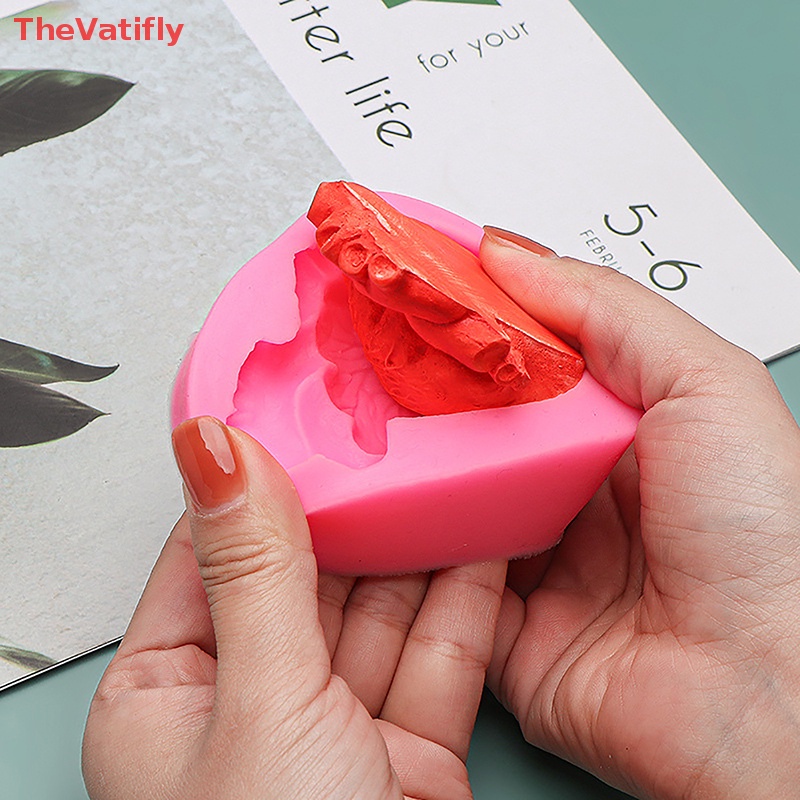 1 Khuôn Làm Bánh Bằng Silicone Hình Trái Tim Bộ Não DIY