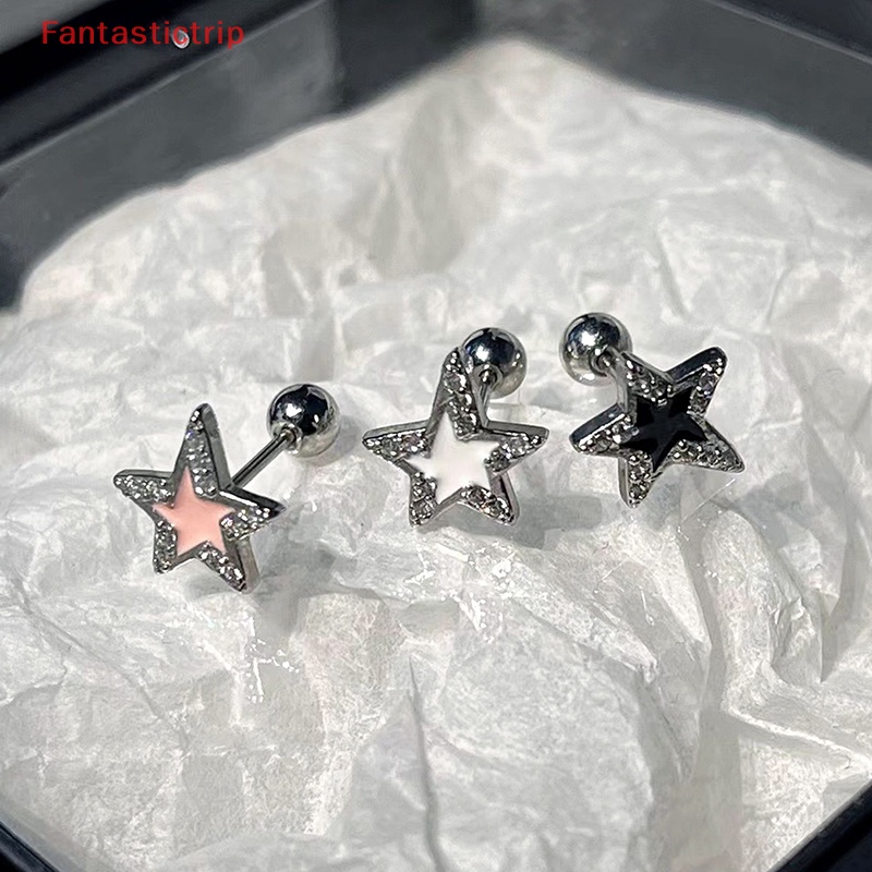 1 Đôi Bông Tai Đính Đá Zircon Hình Ngôi Sao Thời Trang Dành Cho Nữ