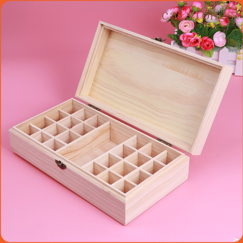 Hộp đựng lọ tinh dầu bằng gỗ 25 ngăn tiện lợi