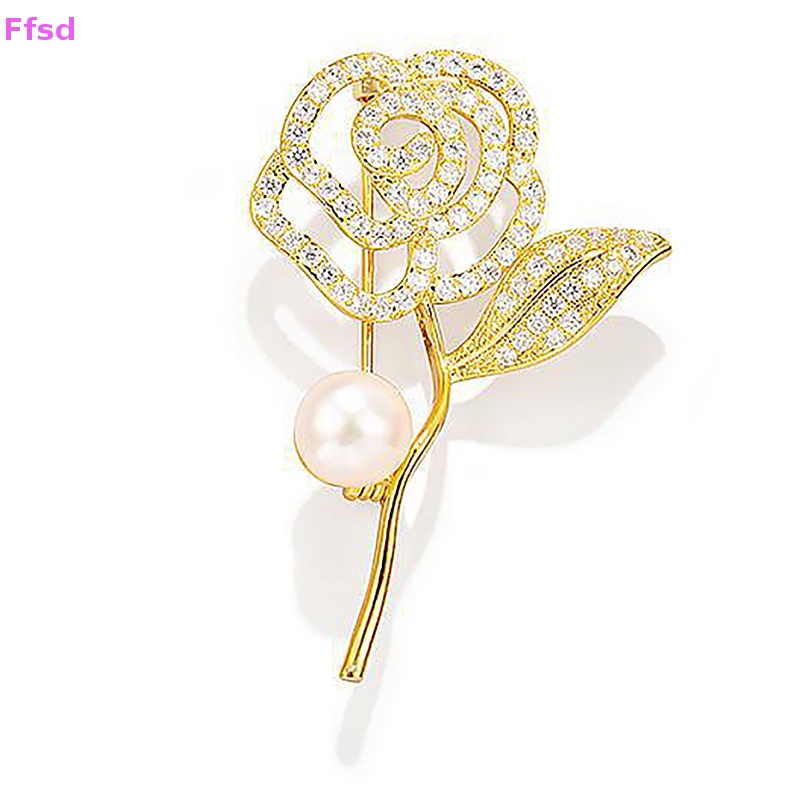 {Ffsd} Ghim Cài Áo Hình Hoa Trà Đính Kim Cương Giả Tinh Tế Nhẹ Nhàng Chống Thất Lạc Niche * Hàng Bán Chạy