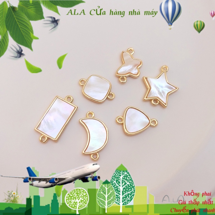 💖Trang sức DIY phụ kiện💖Mặt Dây Chuyền Hình Vỏ Sò / Ngôi Sao / Mặt Trăng Mạ Vàng 14k DIY[Ngọc trai tự nhiên/Vòng tay/Vòng cổ/Dây chuyền]