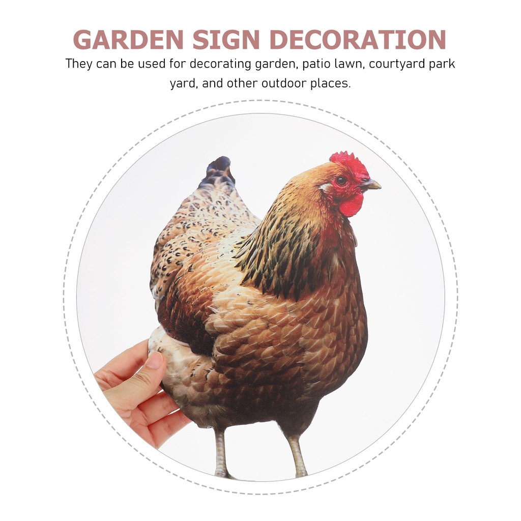 Set 2 Bức Tượng Gà Mái Màu Đen Trang Trí Sân Vườn