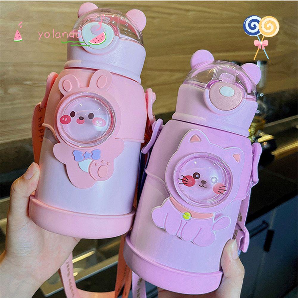 Bình Nước Giữ Nhiệt 500ml Chất Liệu Inox Họa Tiết Dễ Thương