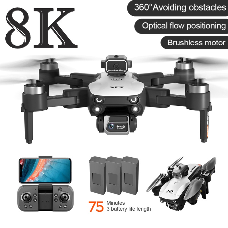 Đồ Chơi Máy Bay Điều Khiển Từ Xa S2S mini 4k camera 25 Phút Không Chổi Than Gấp Lại Được