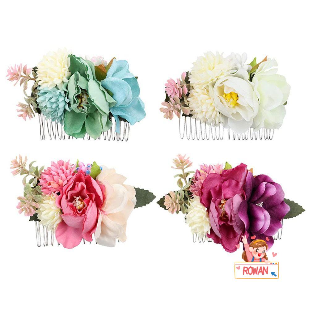 Lược Cài Tóc Hình Hoa Dành Cho Cô Dâu|Phụ Kiện Trang Trí Tóc Xinh Xắn Chất Lượng