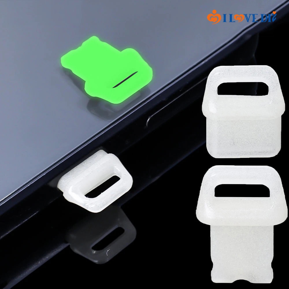 Nút Bịt Cổng Sạc USB Chống Bụi Màu Dạ Quang Trong Suốt Dùng Trang Trí DIY