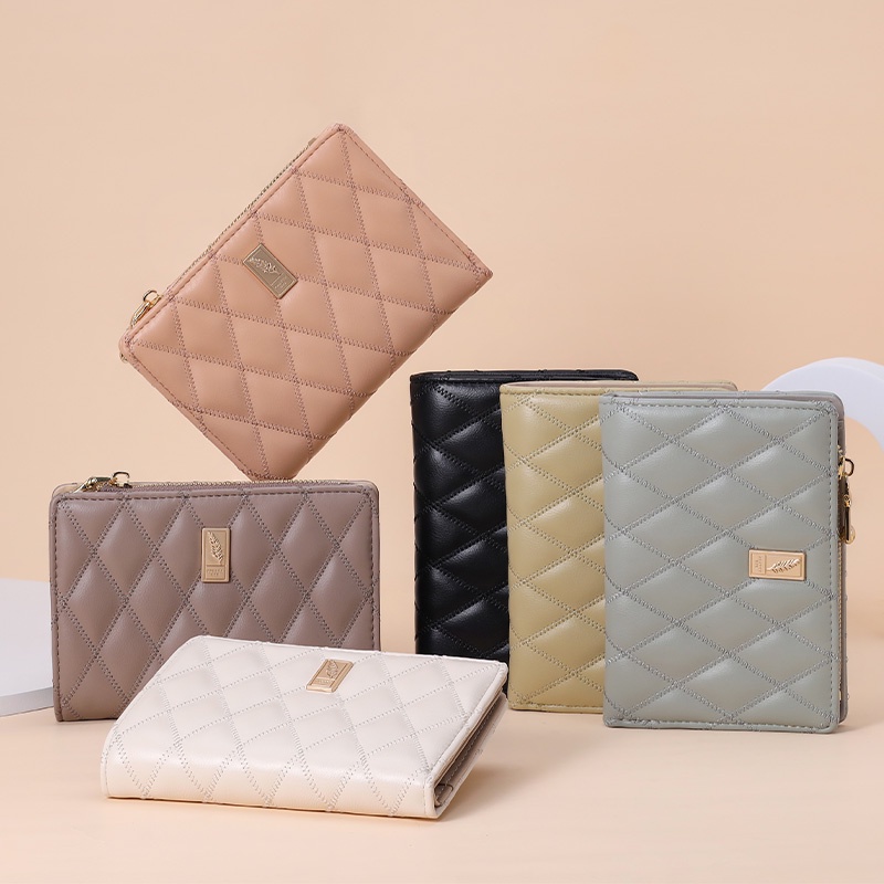 Ví Da PU Mềm Cỡ Vừa Thiết Kế Đơn Giản Thời Trang Cho Nữ Giá Đỡ