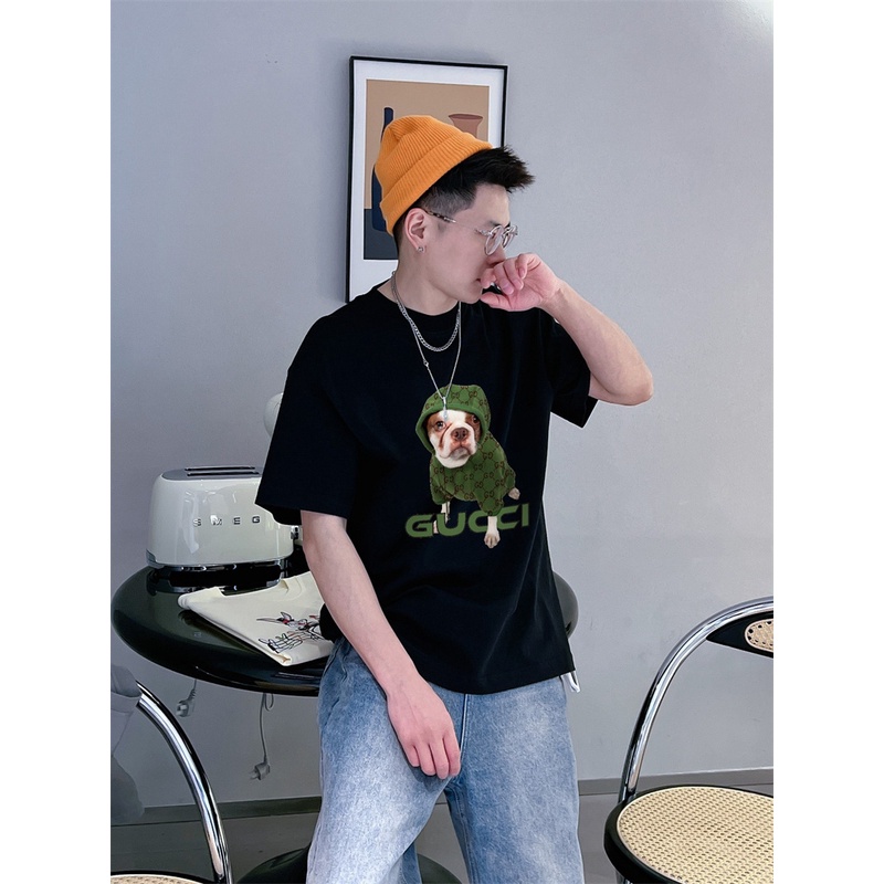 Áo Thun Tay Ngắn In Hình Chú Chó Dễ Thương Chất Lượng Cao Thời Trang Cho Nam Và Nữ