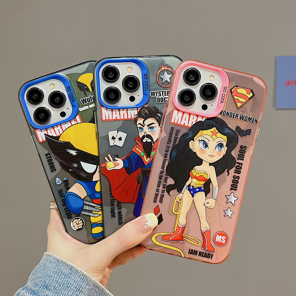 Ốp Điện Thoại TPU Dẻo Trong Suốt Họa Tiết Hoạt Hình Thiết Kế Hai Mặt Chống Rơi Cho iPhone 11 13 12 14 Pro Max