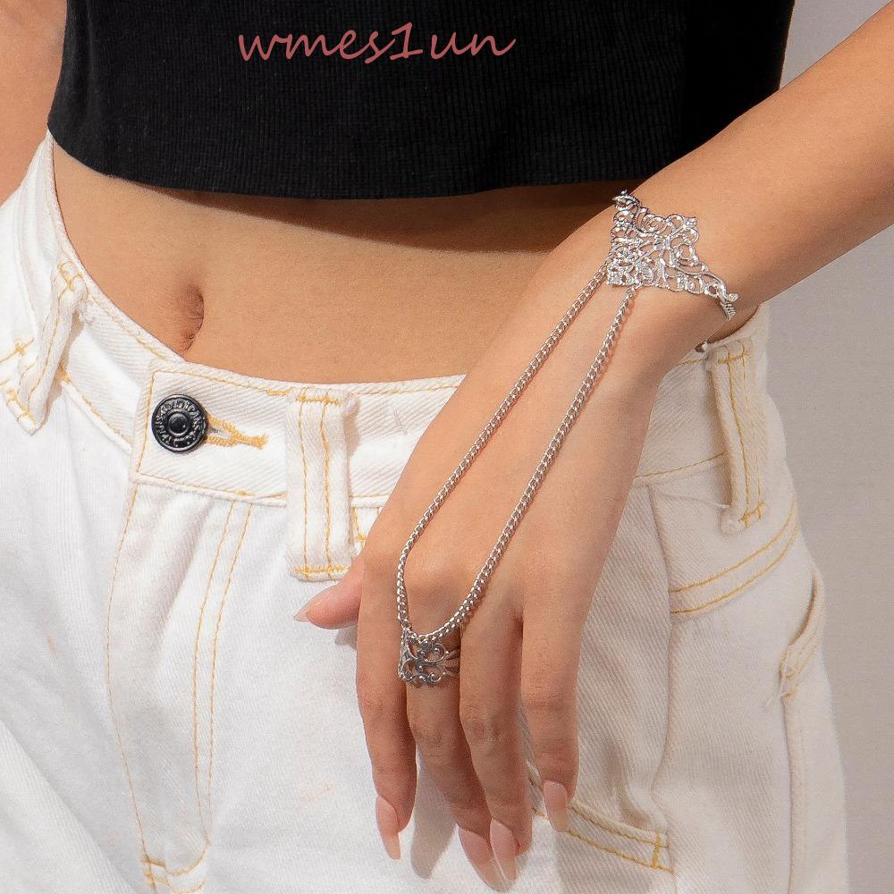 Vòng Đeo Tay Dạng Chuỗi Xích Bằng Kim Loại WMES15H Phong Cách Punk Cổ Điển Sáng Tạo