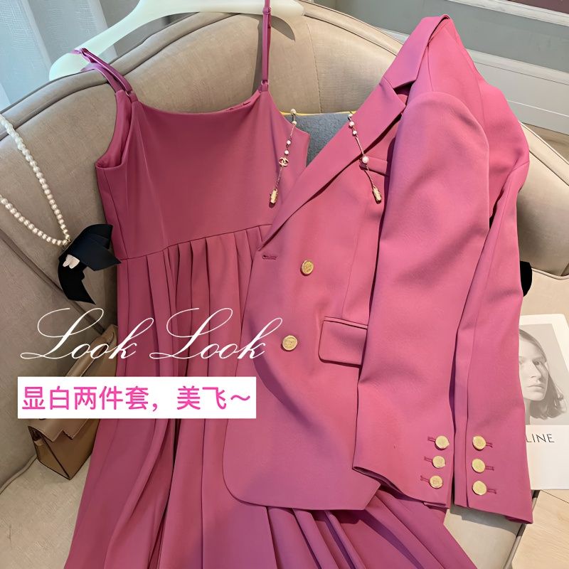Bộ Áo Khoác Vest Cao Cấp Phối Chân Váy Xếp Ly Thời Trang Mùa Thu Mới 2022