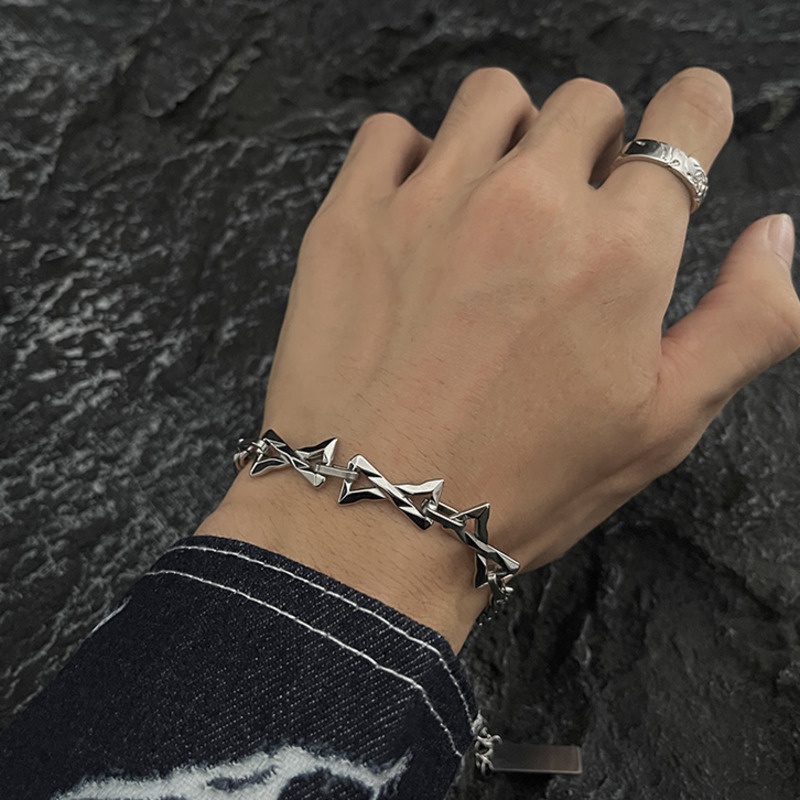 Vòng Đeo Tay Nối Chữ Z Bằng Thép Titan Thời Trang Đường Phố hip hop Đường Phố Cao Cấp Cho Nam Và Nữ