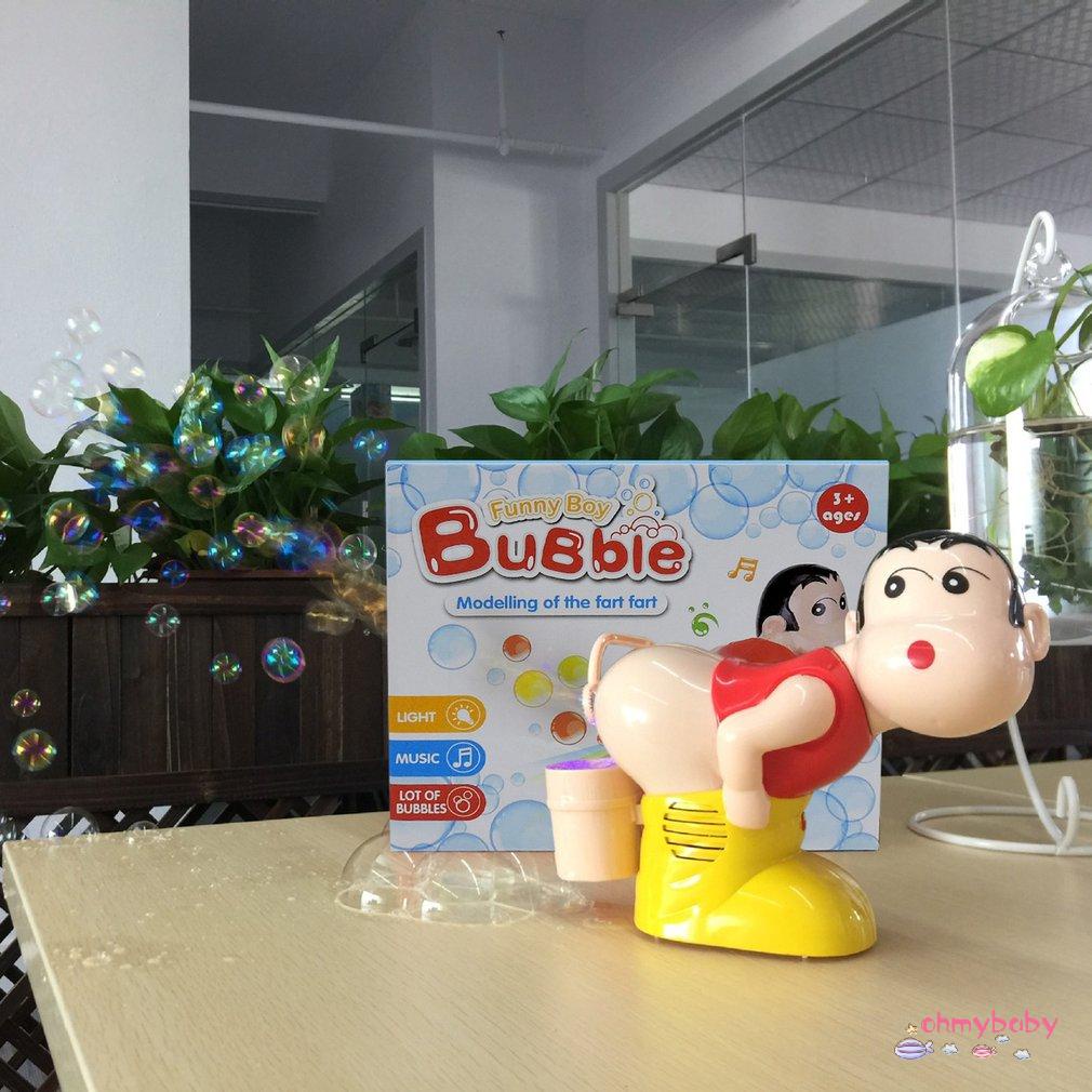 [InStock] Đồ chơi máy tạo bong bóng bằng điện cho trẻ em Cậu bé trông ngộ nghĩnh Máy thổi xì hơi có nhạc và đèn Quà tặng [Z/11]