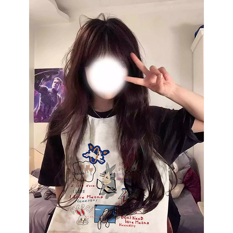 NRVP Áo Thun 100% Cotton Tay NgắN In Hoạ TiếT ĐộC ĐáO Phong CáCh HàN QuốC 2023