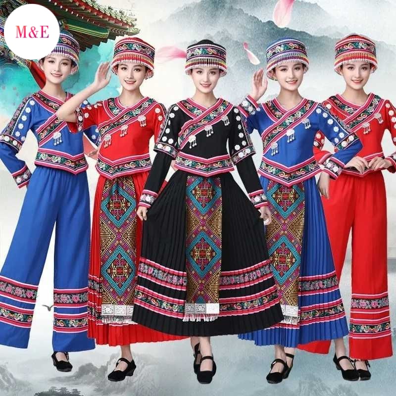 Bộ Trang Phục Dân Tộc Trung Quốc 56 Cho Nữ Biểu Diễn Múa Dân Tộc Miao Yunnan