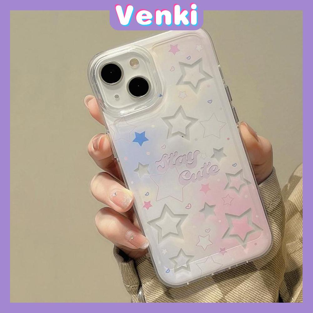 VENKI - Dành cho iPhone 11 Ốp lưng iPhone Clear Big Hole Space Case TPU Soft Case Bảo vệ chống sốc Camera Ngôi sao bướm dễ thương Tương thích với iPhone 14 13 Pro max 12 Pro Max xr xs 7 8