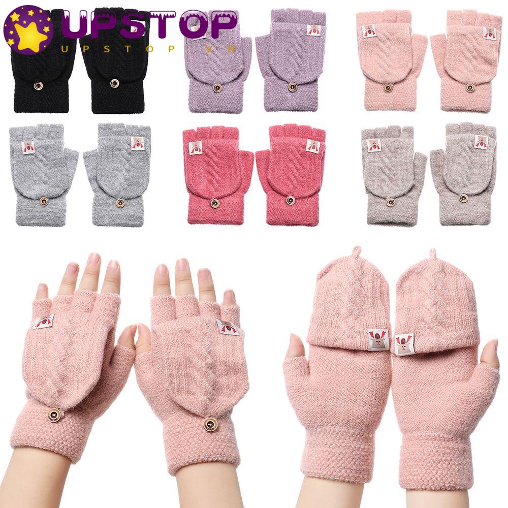 Găng Tay Đan Len Hở Ngón Ấm Áp Thời Trang