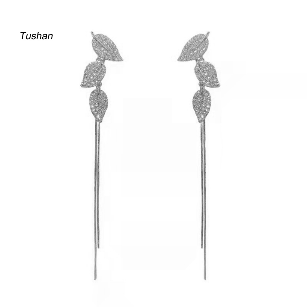 1 Đôi Bông Tai Dáng Dài Hình Chiếc Lá Phong Cách Ins Dành Cho Nữ