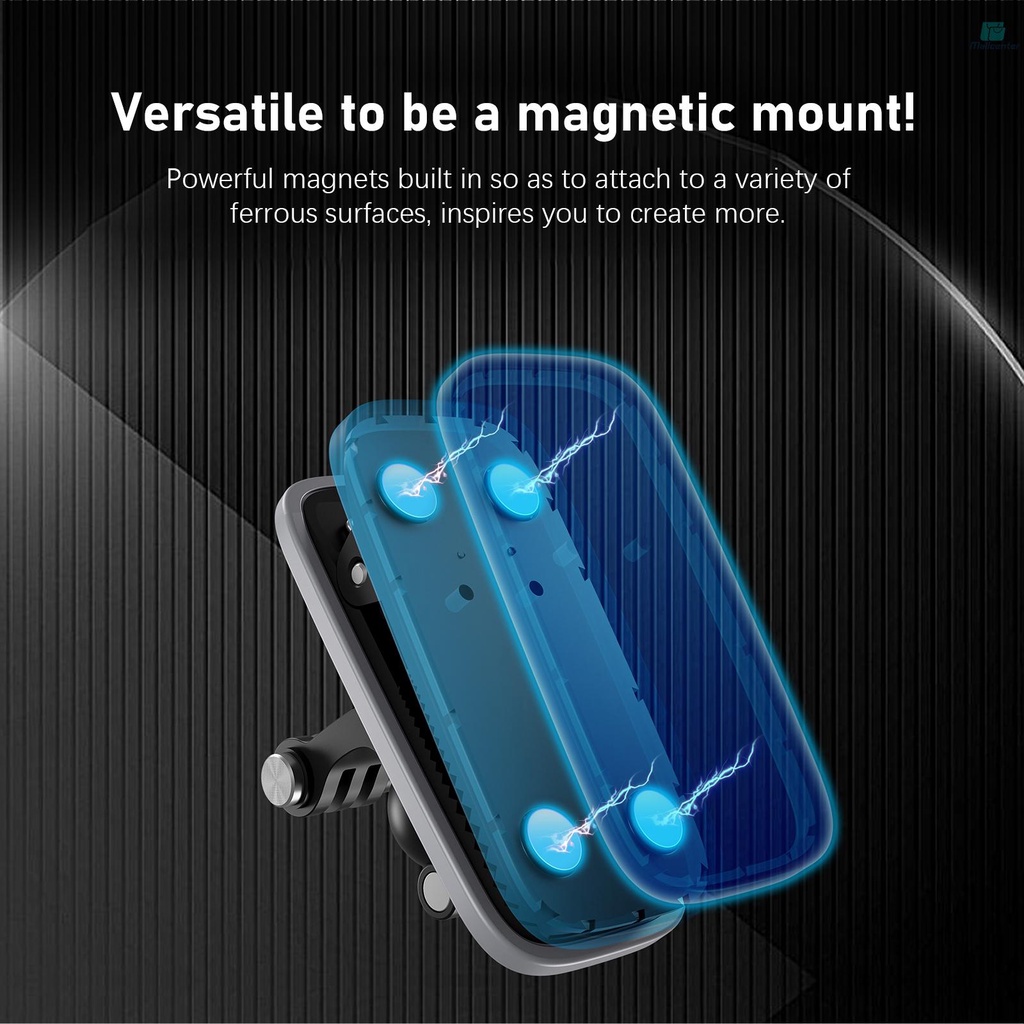 TELESIN Backpack Strap Clamp Magnetic Swivel Clip for Cam 360°Rotating Adjustable Strap Mount Quick Clip Mount Compatible with 11/10/9/8