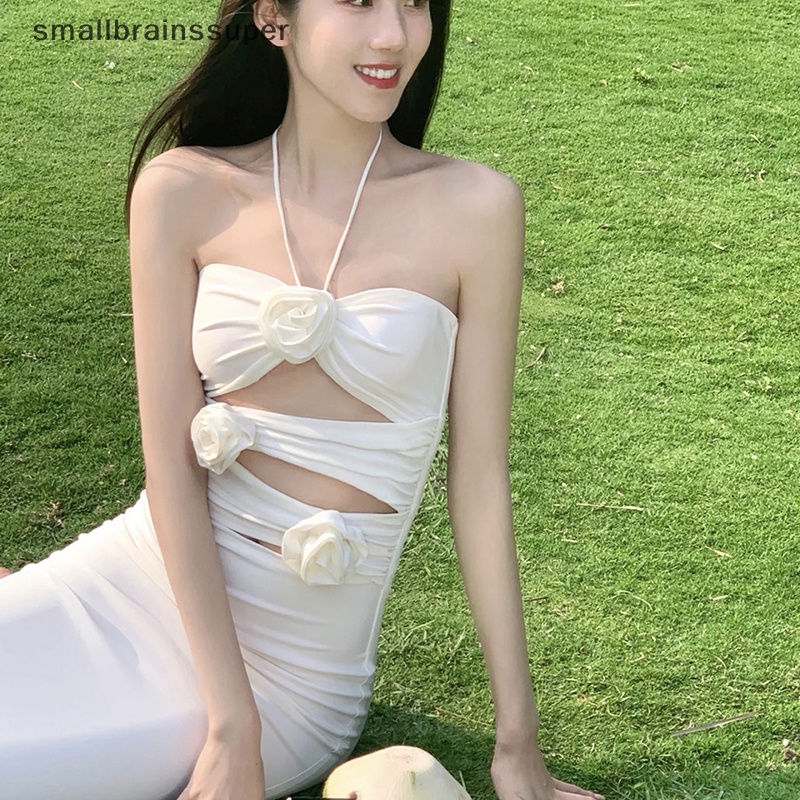 Đầm Maxi Hai Dây Dáng Ôm Hở Lưng Xếp Ly Họa Tiết Hoa Quyến Rũ Cho Nữ SBS