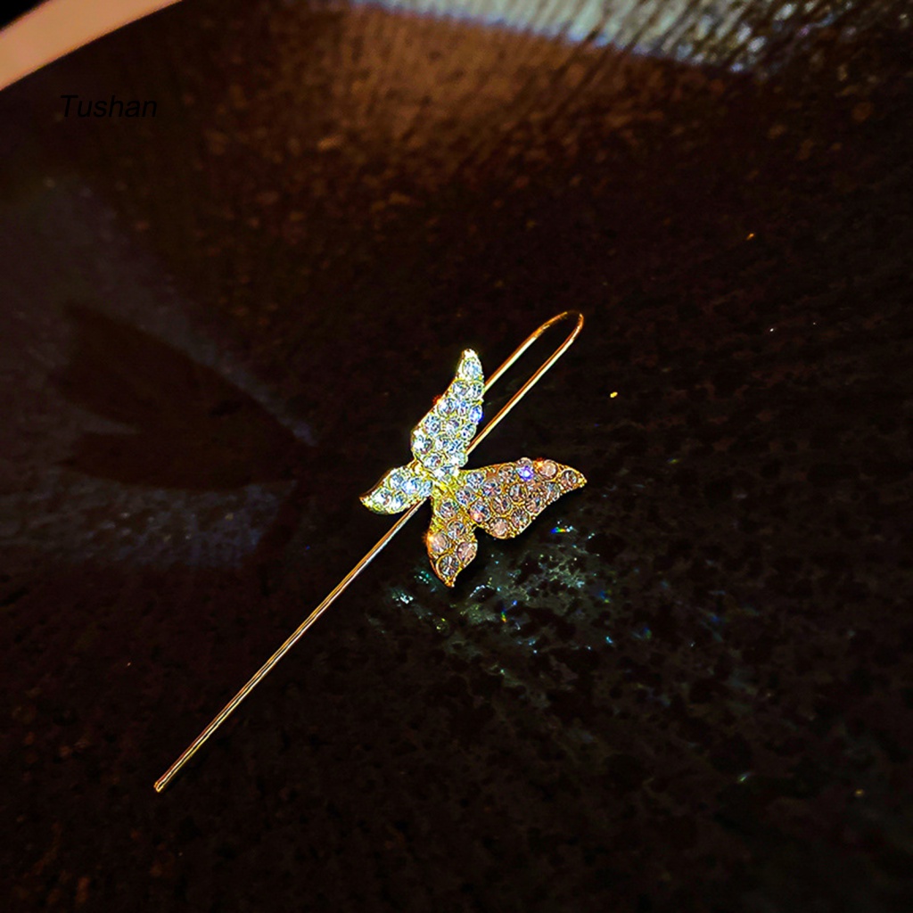 1 Khuyên Vành Tai Họa Tiết Hoa Bướm Đính Đá Thời Trang