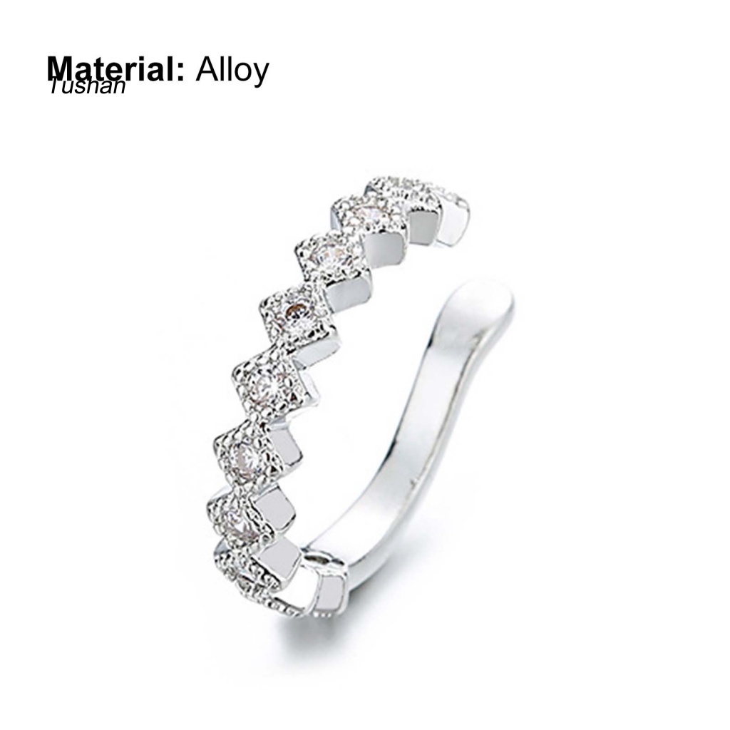 1 Khuyên Kẹp Vành Tai Đính Đá Lấp Lánh Phong Cách Hàn Quốc