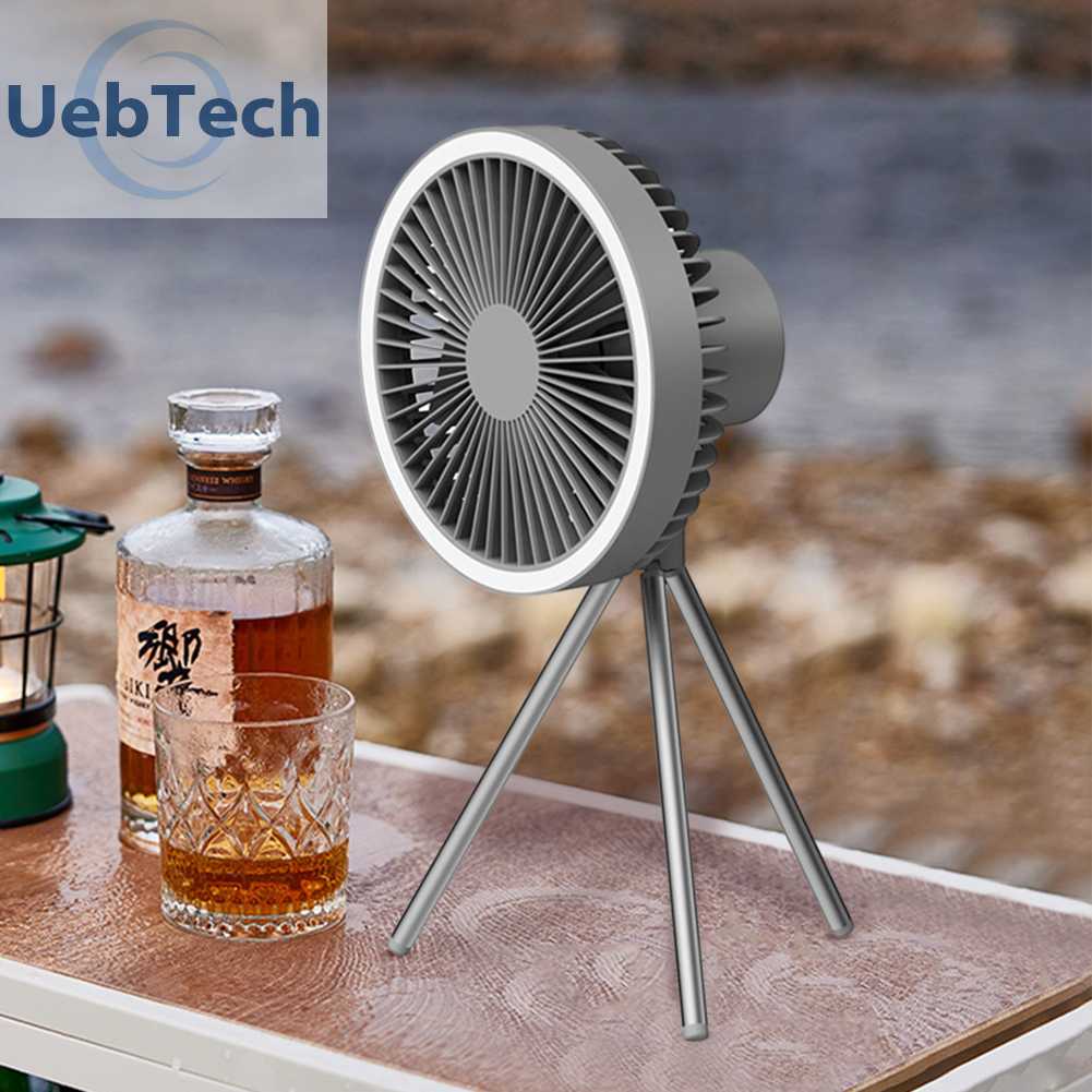 Quạt Cắm Trại 3 Tốc Độ 4000mAh / 10000mAh Có Thể Sạc Lại Bằng Cổng USB