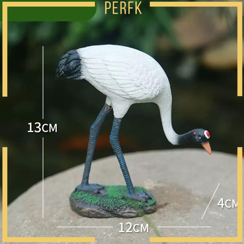 [Perfk] Mô Hình Chim Hạc Nghệ Thuật Điêu Khắc Sân Vườn Để Bàn Trang Trí Sân Vườn