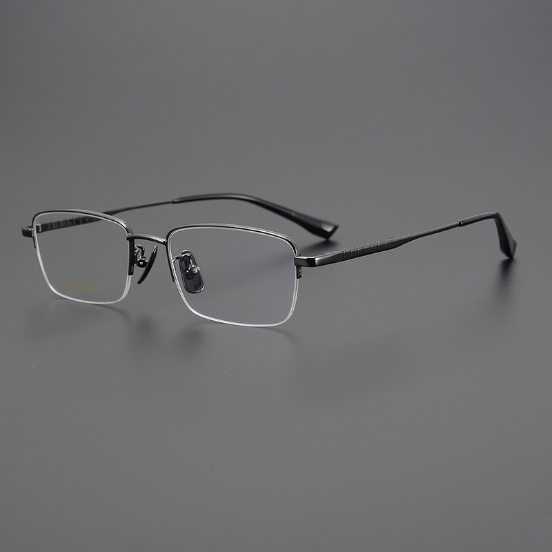 Mắt Kính Nửa Gọng Titan Nguyên Chất 51 Size 2023 39 Phong Cách Cho Nam