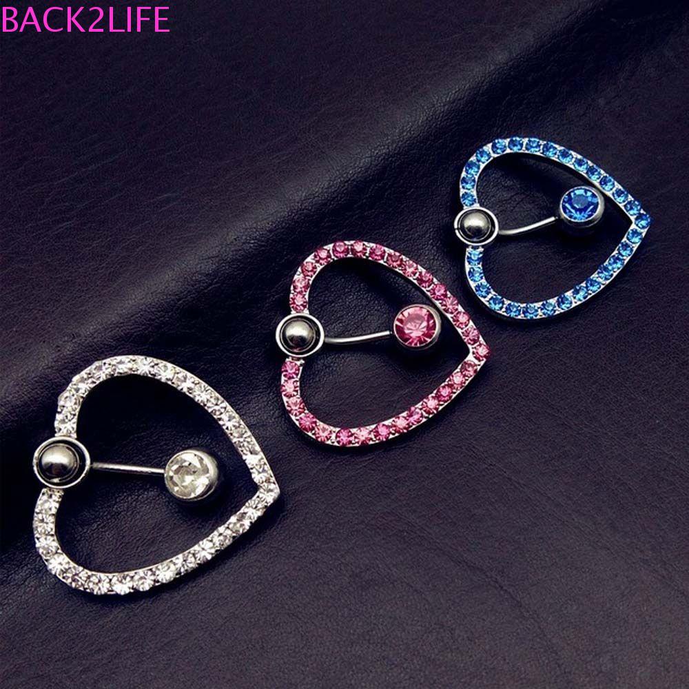 Khuyên Rốn Hình Trái Tim Đơn Giản 2 Lớp|Khuyên RốN ĐíNh Đá Xinh XắN