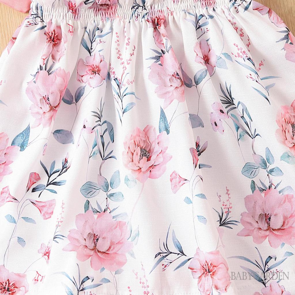 Bộ Áo Camisole Họa Tiết Hoa + Quần Short Lưng Thun Thời Trang Mùa Hè Cho Bé Gái 0-3 Tuổi