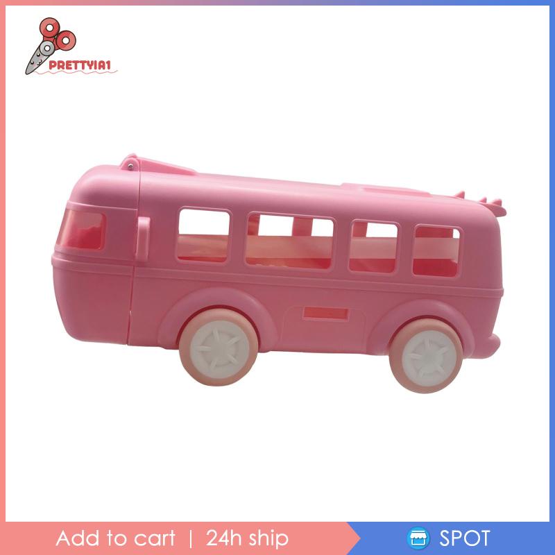 Bình Nước Hình Xe Buýt Prettyia1 Dung Tích 500ml Kèm Ống Hút Và Dây Đeo Cho Bé