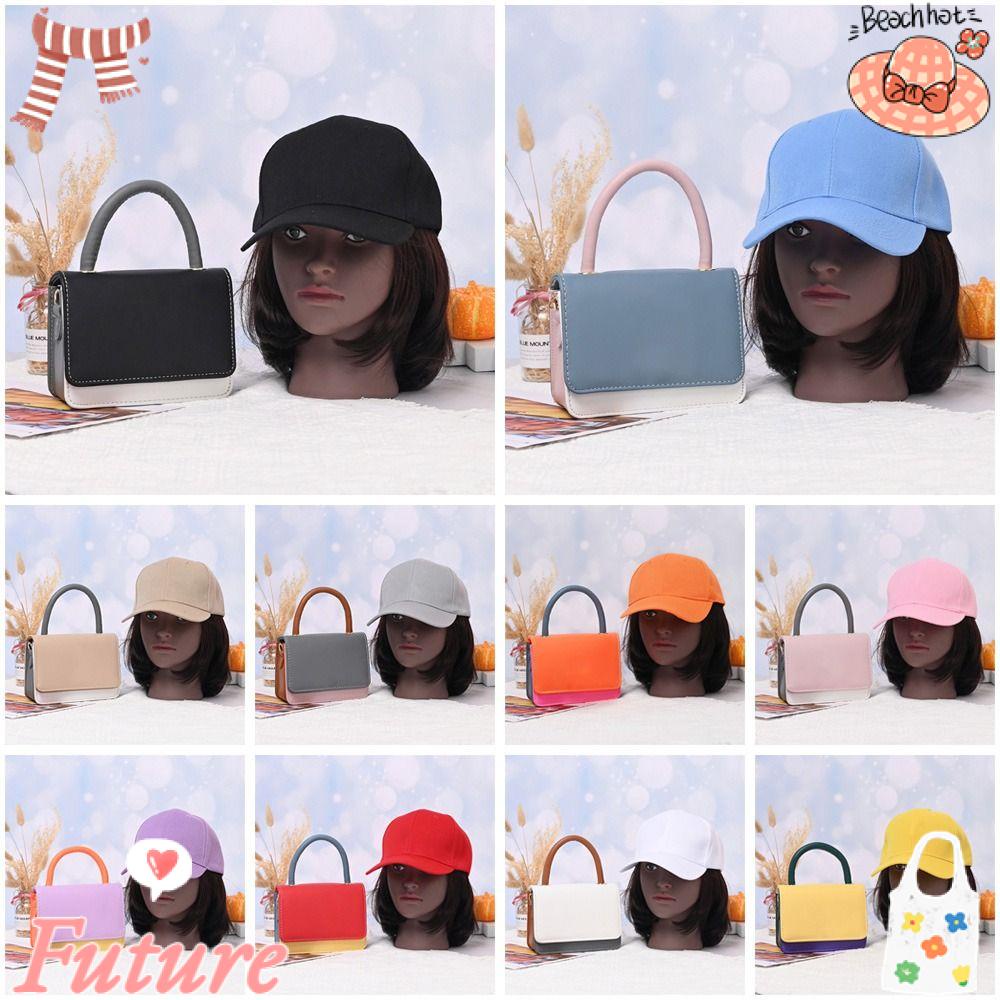 Túi Đeo Chéo Vai Bằng Da Kèm Mũ Thời Trang Sành Điệu Cho Nữ