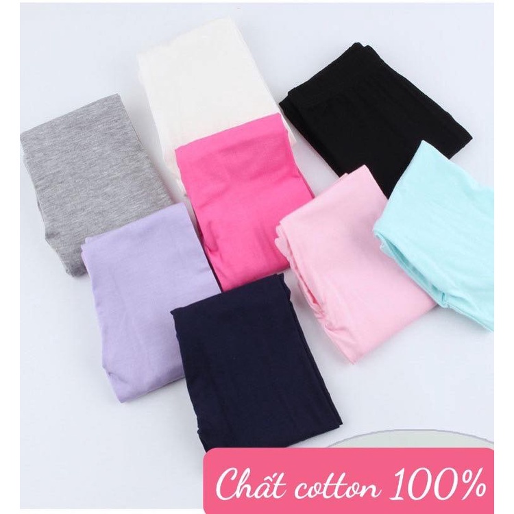 Legging trơn size cồ cho bé gái từ 43~55kg chất cotton 100% co giãn 4 chiều; màu sắc như hình ,