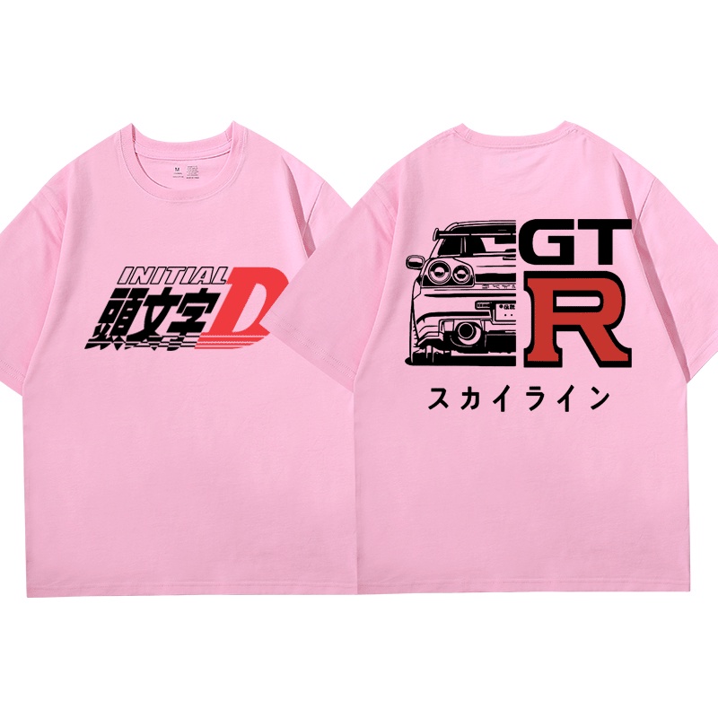 Áo Thun Tay Ngắn Cổ Tròn In Hình Truyện Tranh Nhật Bản Drift AE86 R34 Skyline GTR JDM Cá Tính Cho Nam