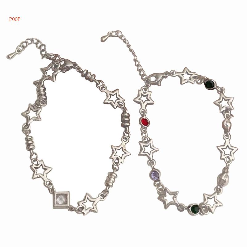 Vòng Tay Mạ Vàng 2K Đính Đá Zircon Hình Ngôi Sao