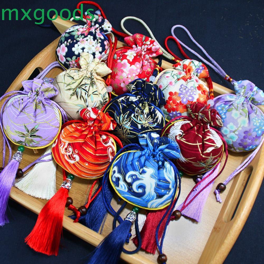 Mxgoods Túi Thơm Treo Xe Hơi Đa Chức Năng Họa Tiết Chim Hạc Màu Đỏ Phong Cách Trung Hoa Mịn Màng Thời Trang Cho Trẻ Em