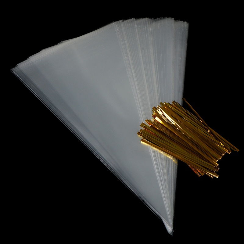 Bộ 100 Túi Bóng Kính Trong Suốt Hình Nón Đựng Kẹo Tiện Dụng {akindofstar1.vn}