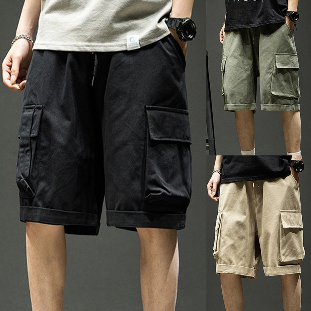 Quần Short Dây Rút Nhiều Túi Thoáng Khí Thoải Mái Cho Nam