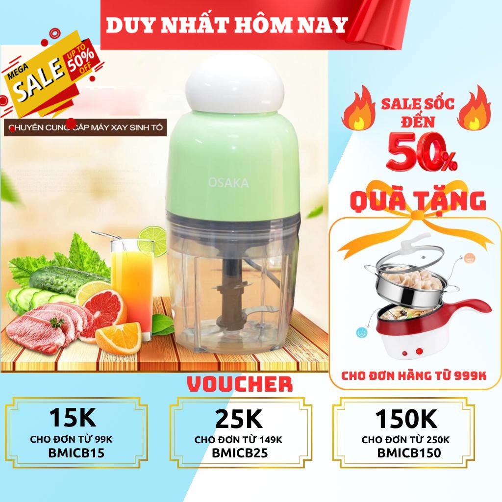 Máy xay thịt mini cầm tay osaka nắp tròn 350W, máy xay sinh tố cầm tay xay tỏi ớt xay tỏi ớt xay rau ăn rặm -FUJIKA